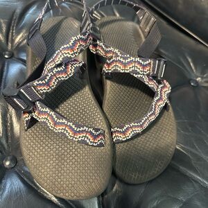 Chaco Women's Black Sandals with Multicolor Aztec Straps